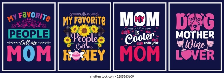 Mother's Day Vector Set, mother's day quote t-shirt bundle