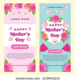 mother's day vertical banner set