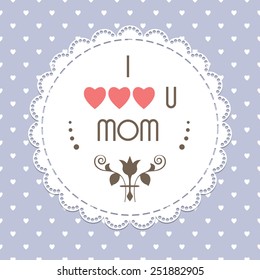 Mother's day vintage card. Vector illustration in retro style