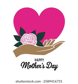 Mothers day for woman and child love you mum message