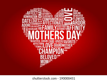 Mothers day word cloud concept in vector