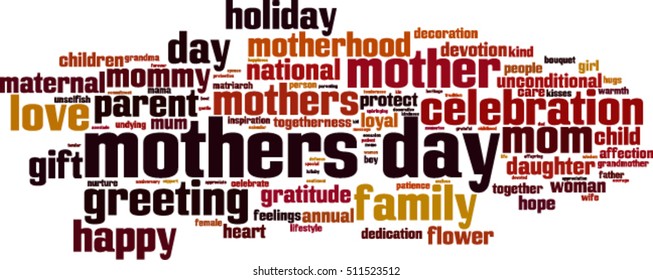 Mother's day word cloud concept. Vector illustration