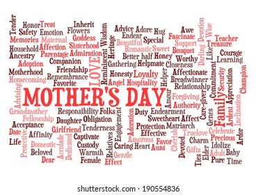 Mother's Day word cloud tag concept in vector