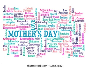 Mother's Day word cloud tag concept in vector