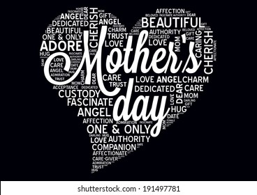 Mothers day word cloud tag concept in vector