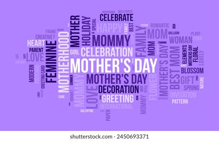 Mother's Day word cloud template. Cultural awareness concept vector background.