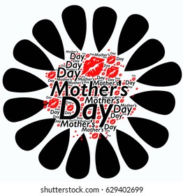 Mother's day words with flower illustration