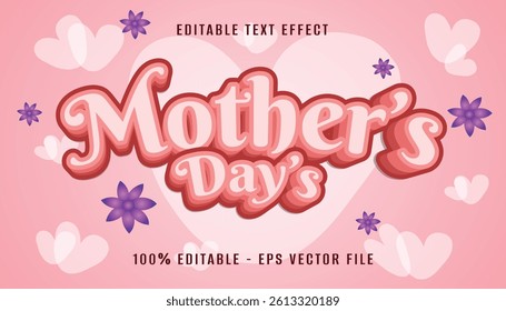 mother's day's 3d text effect design