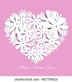 Mother's Day-themed heart-shaped graphic design.