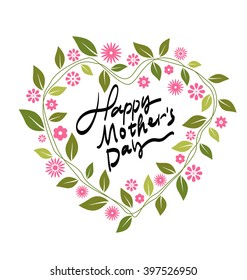 Mother's Day-themed wreath, font design.