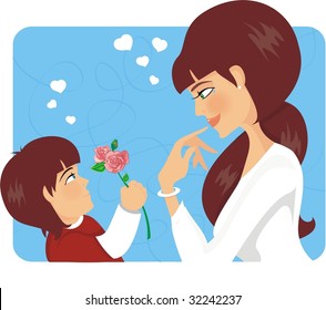 Mothers get a present from her son