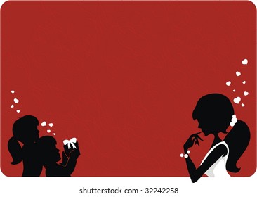 Mothers get a present from her son and daughter