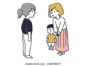 Mothers Going To Apologize To Other Parents Parents And Staff Dealing With Problems That Occur Between Children