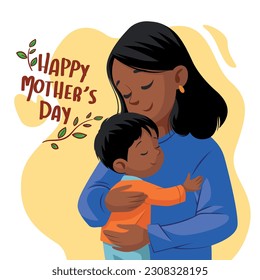 “Happy Mother's Day” greeting vector illustration design for mother's day