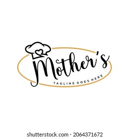 Mother's and Hat chef's, Vintage, Retro logo design template