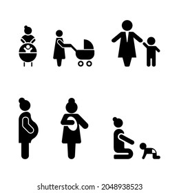 mothers icon. mother and baby , pregnant mother. 