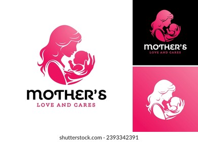 Mother's love and care logo design conveys a nurturing and affectionate concept. Suitable for childcare, parenting, maternity services, and family-oriented businesses