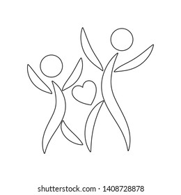 mother's love for the child icon. Element of valentine's day, wedding for mobile concept and web apps icon. Outline, thin line icon for website design and development, app 
