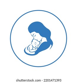 Mother's love for her baby icon | Circle version icon |