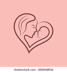 Mothers Love Logo Design Template Stock Vector, Logo Mothers Love Baby