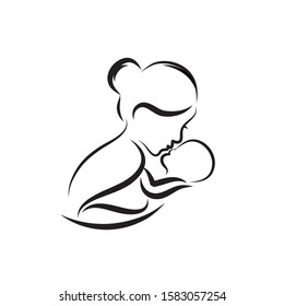 mothers love. moms and baby logo designs icon