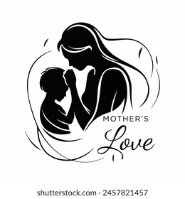 Mother's Love Vector Illustration of Mother and Child Bonding