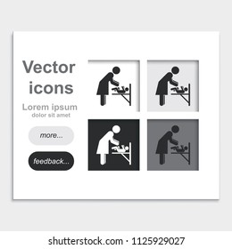 Mother's room sign. Mother swaddle baby placed on web page template vector icon.