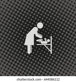 Mother's room sign. Mother swaddle baby icon.