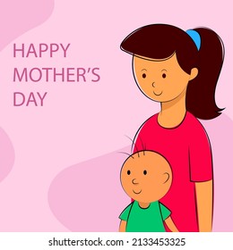 Mothers and son illustration vector