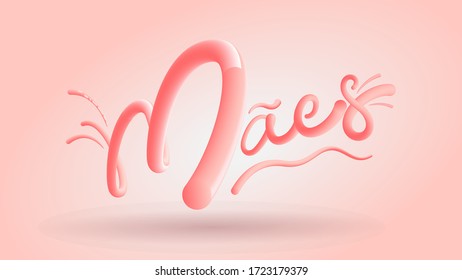 Mothers text in coated pink background