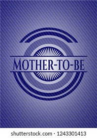 Mother-to-be badge with denim background