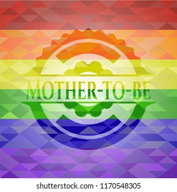 Mother-to-be lgbt colors emblem 