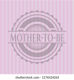 Mother-to-be realistic pink emblem