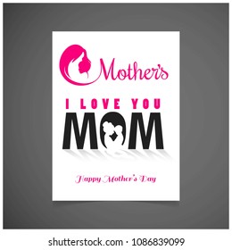 Mothe's day card with creative design and typography 
