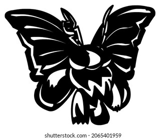 Mothman Halloween on white background