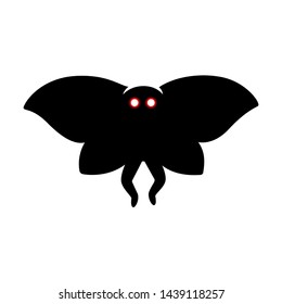 Mothman monster, paranormal cryptid creature from West Virginia folklore. Creepy silhouette vector illustration. svg
