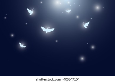 moths flying at night vector