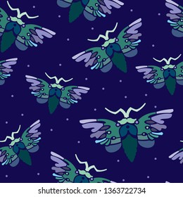 moths night pattern seamless vector