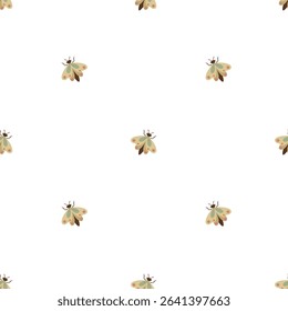 Moths on a white background. Simple seamless pattern with moths. Vector design for greeting card and invitation