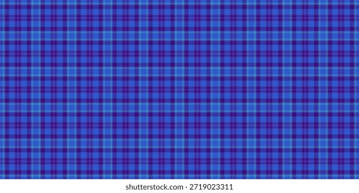 Patrón de verificación de fondo de motivo, Vector de textura transparente de halloween. Tejido de tartán a cuadros de la década de 1960 en paleta de colores azul y violeta.