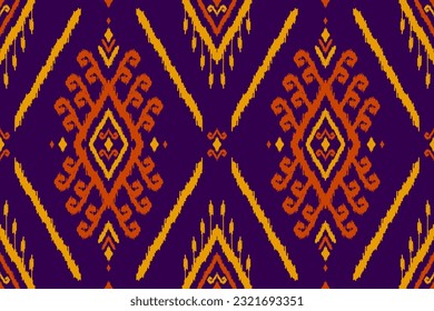 Motif beautiful ethnic Ikat art. Ethnic seamless pattern. Aztec geometric art ornament print. American, Mexican style. Design for background, wallpaper, fabric, clothing, carpet, batik, embroidery.