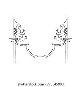 Motif, Bird, Border