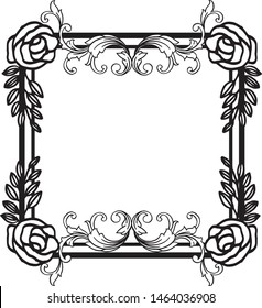 Motif for border of leaves flower frame. Vector