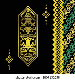 Motif Borneo Dayak Kalimantan Vector