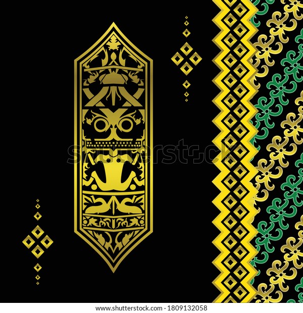 Vector Motif Borneo Dayak Kalimantan Vector De Stock Libre De Regalías 1809132058 Shutterstock