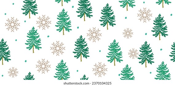 Motif Christmas ethnic handmade beautiful Ikat art. Xmas background. folk embroidery Christmas pattern, Ikat art ornament print. red,green colors. christmas tree, snowflake design. White Background.