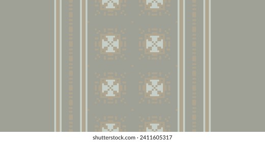Motif Ethnic Geometric pattern. Pixel pattern. Design for clothing, fabric, background, sari, carpet, batik. Knitwear, Embroidery style. Aztec geometric art ornament print. Vector illustration
