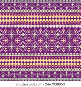 Motif Ethnic Geometric pattern. Pixel pattern. Design for clothing, fabric, background, sari, carpet, batik. Knitwear, Embroidery Aztec geometric art ornament print. Vector illustration