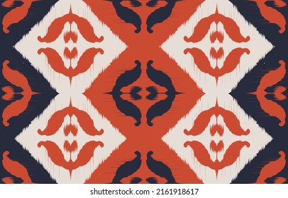 Motif étnico del bello arte Ikat hecho a mano. Arte de fondo azul abstracto étnico. bordado folclórico, peruano, indio, asiático, marroquí, turco y uzbeko. Impresión de ornamentos de arte geométrico azteca.