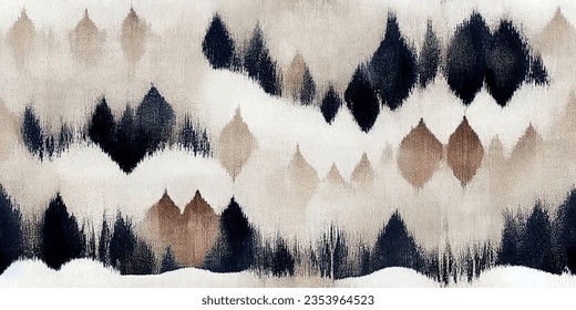 Motif ethnic handmade beautiful Ikat art.Ikat ethnic tribal, boho colors  seamless wallpaper. Ethnic Ikat abstract background art.Illustration for greeting cards, printing and other design project.